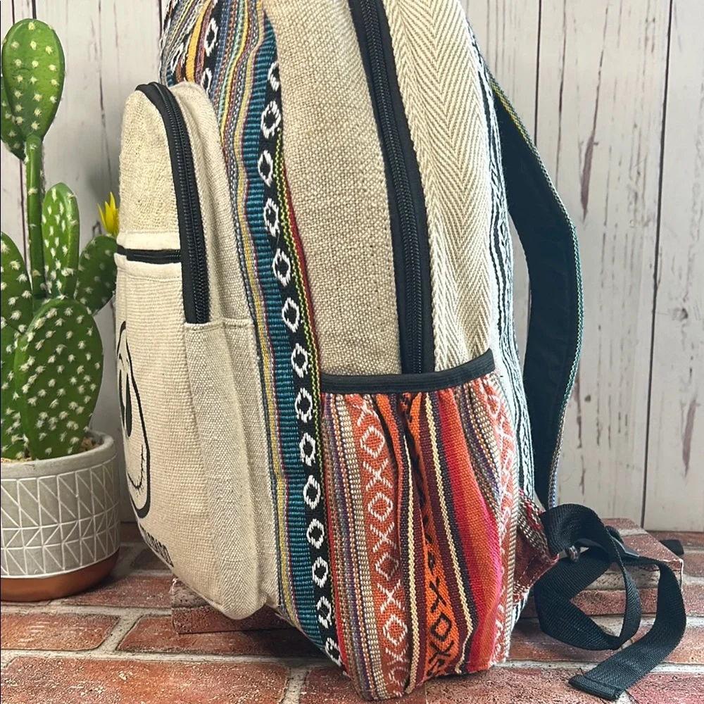 Jack Skellington Hemp Backpack Estes Park Colorado Boho Aztec‎ Sustainable NWOT